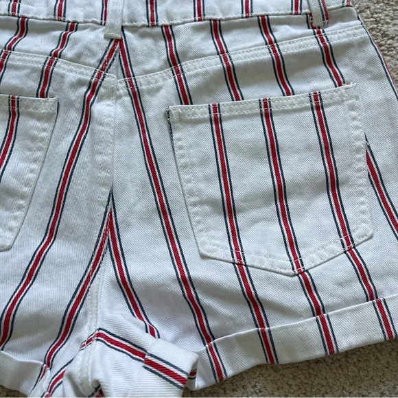 PACSUN Red White and Blue Denim Mom Shorts 4th of July Size 26 - Picture 6 of 12